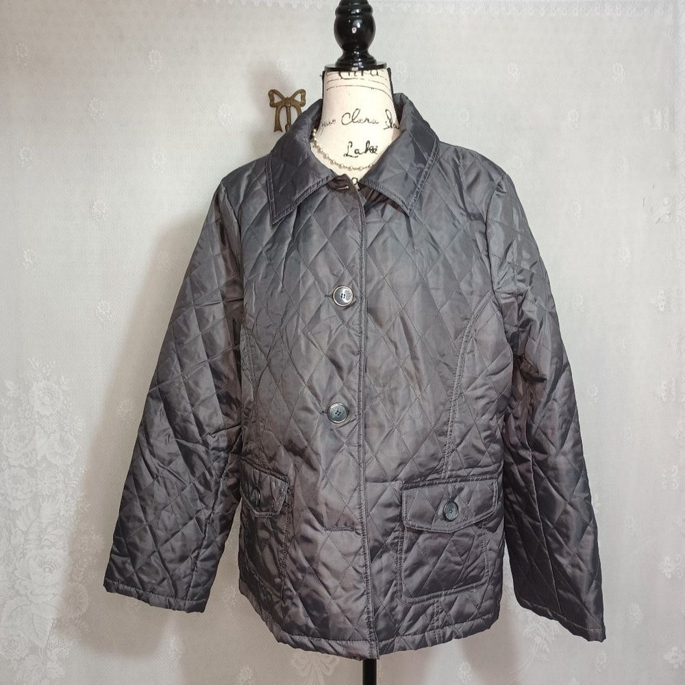 Free Spirit Dark Grey Quilted Nylon Lightweight Jacket XL